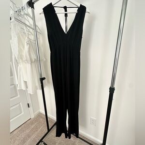 Black Vneck Jumpsuit